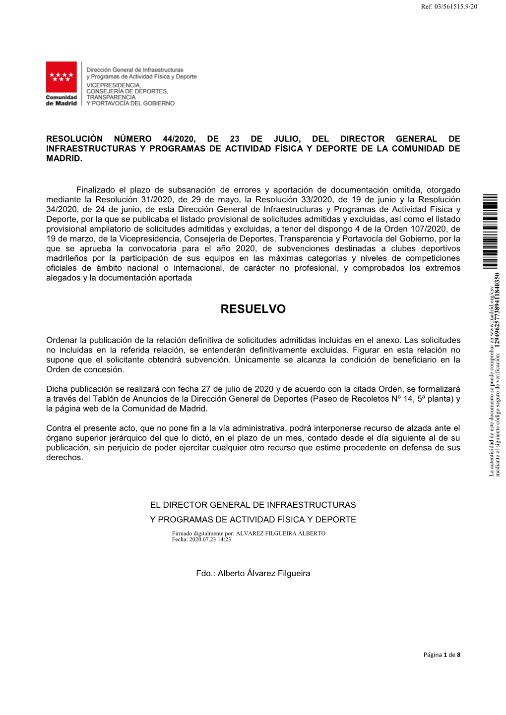 Relación Definitiva De Admitidos Y Excluidos (27/07/2020)