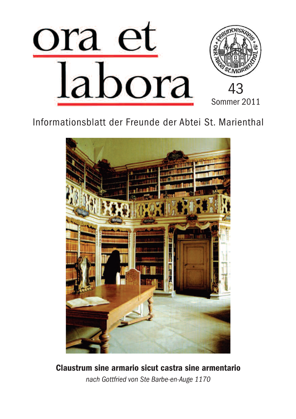 Informationsblatt Der Freunde Der Abtei St. Marienthal