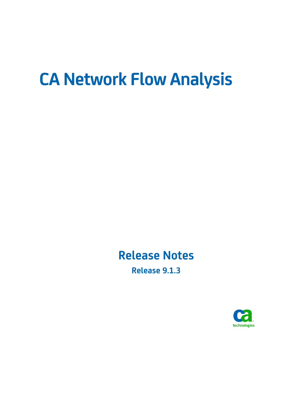 CA Network Flow Analysis Release Notes