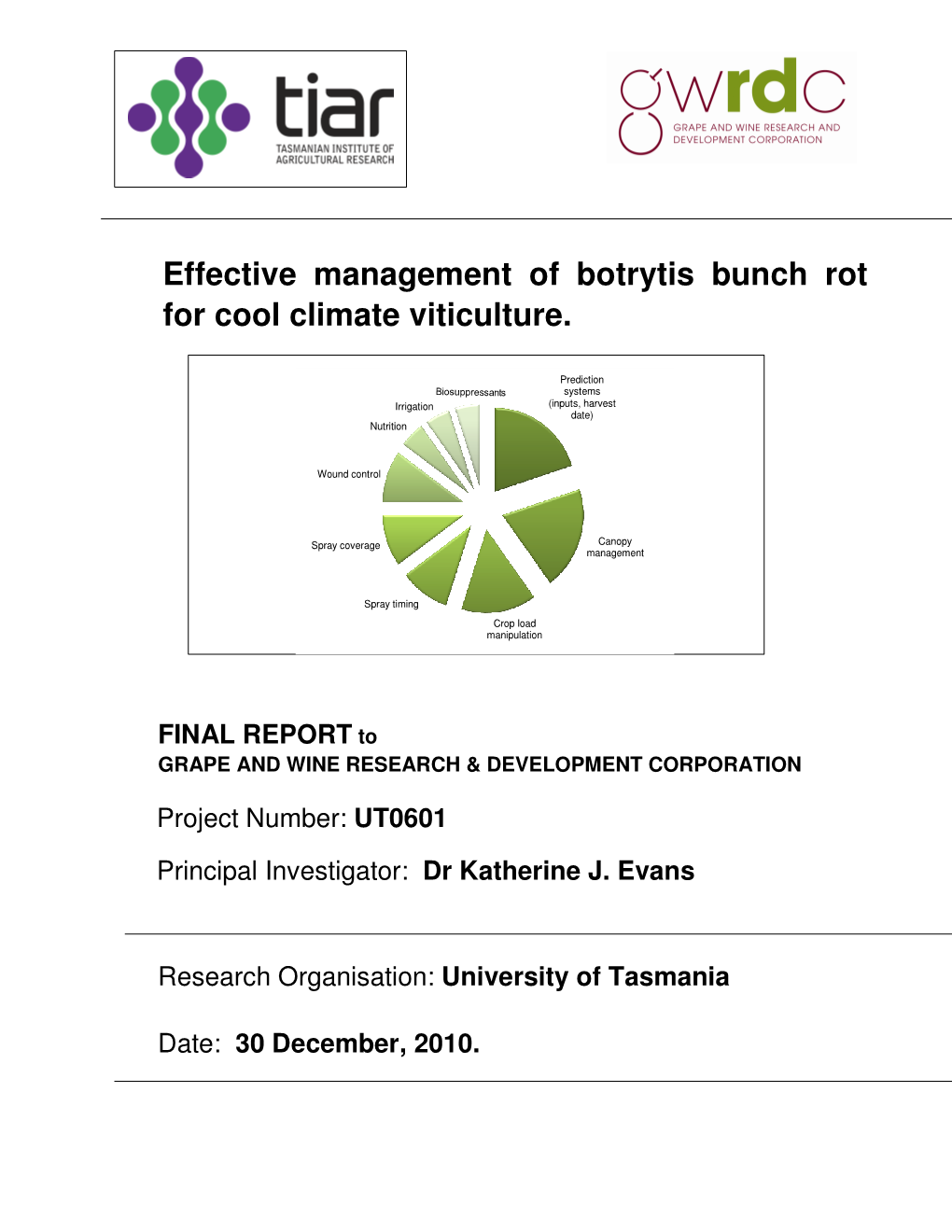 Effective Management of Botrytis Bunch Rot for Cool Climate Viticulture