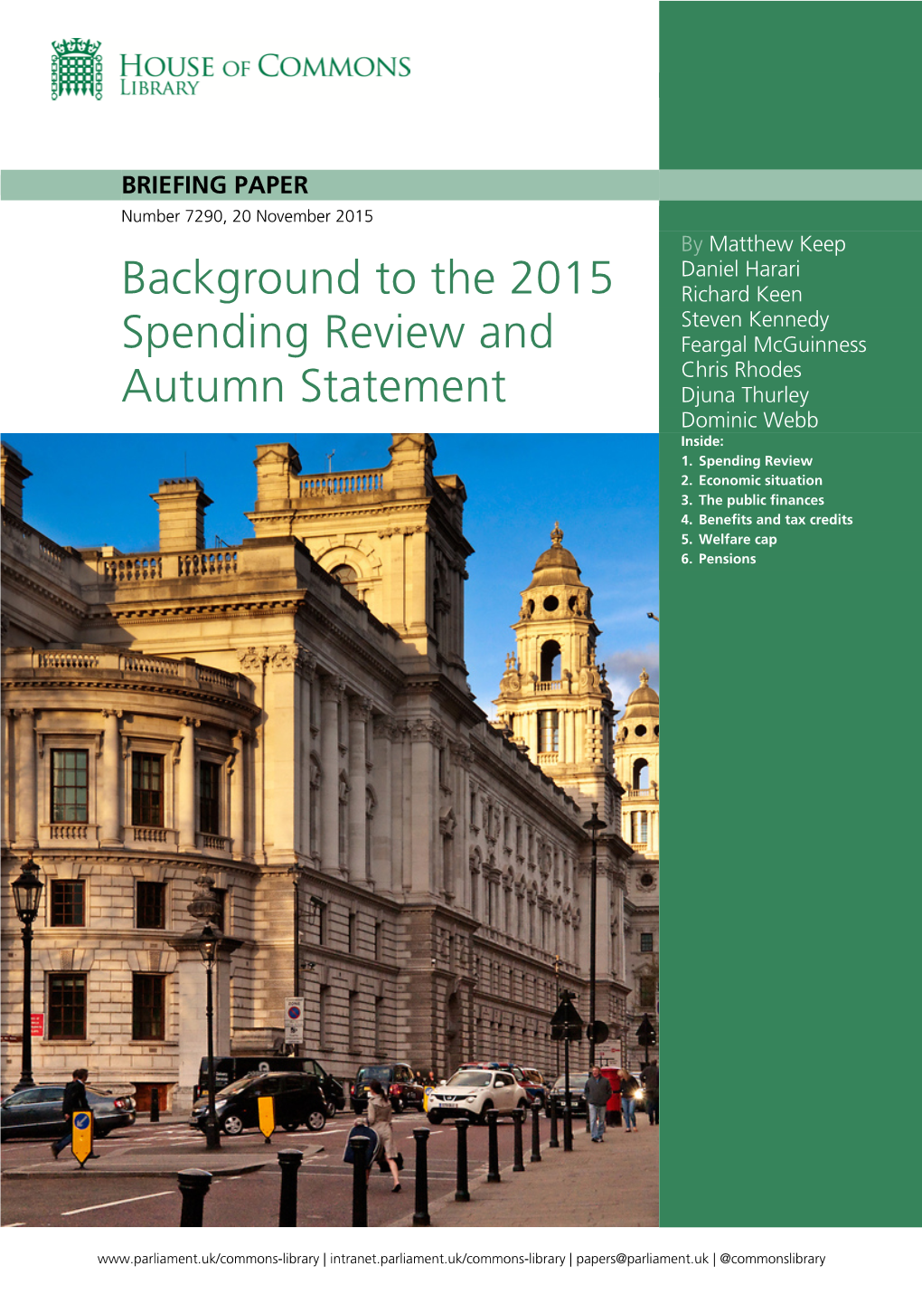 Background to the 2015 Spending Review and Autumn Statement