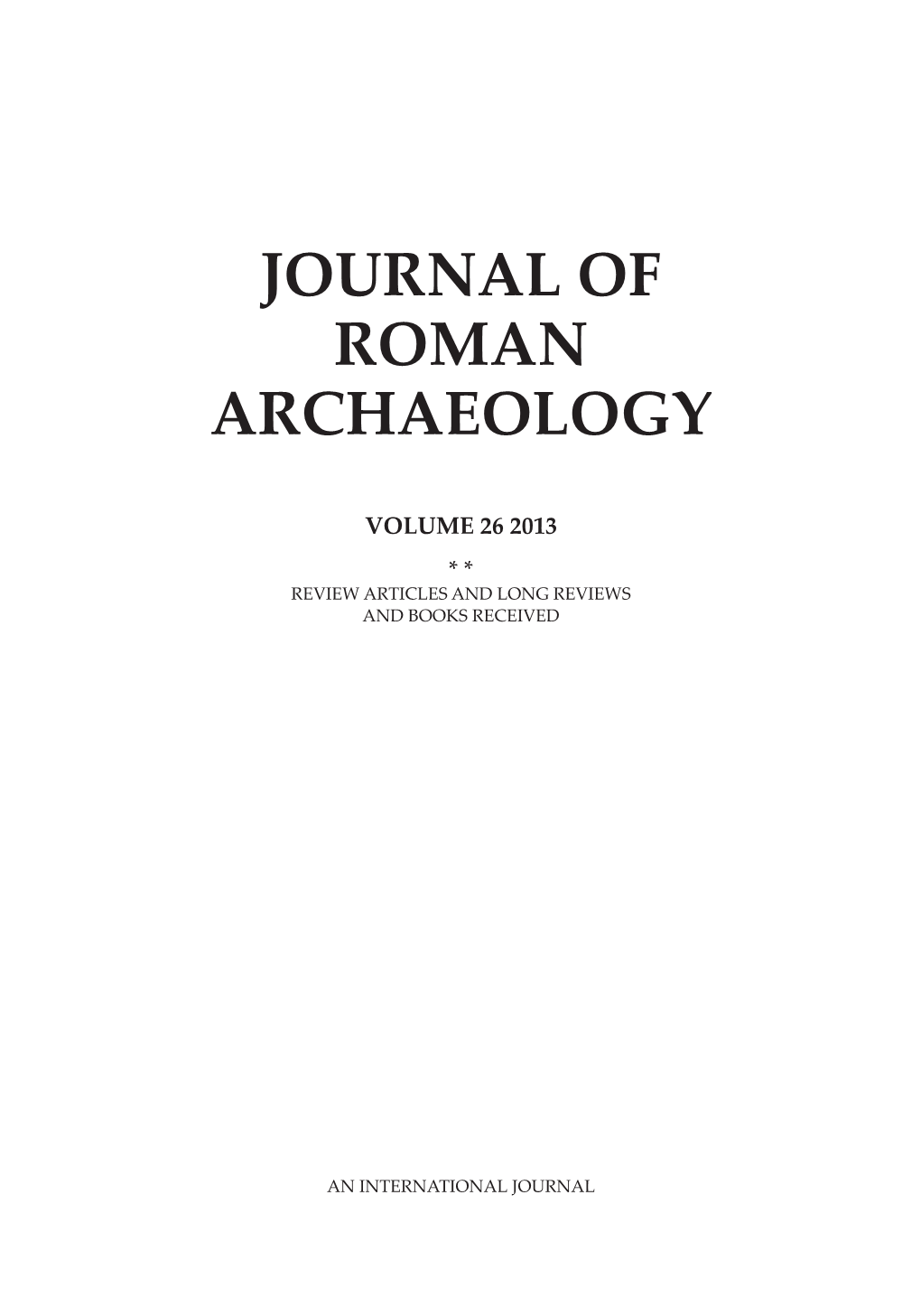 Journal of Roman Archaeology