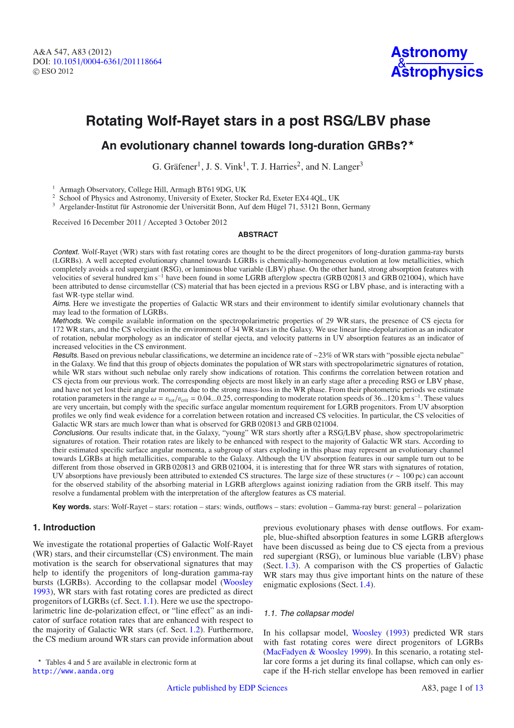 Rotating Wolf-Rayet Stars in a Post RSG/LBV Phase an Evolutionary Channel Towards Long-Duration Grbs?