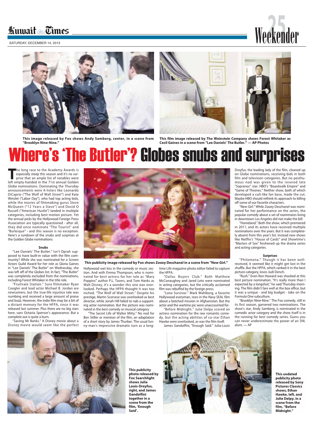 'The Butler'? Globes Snubs and Surprises