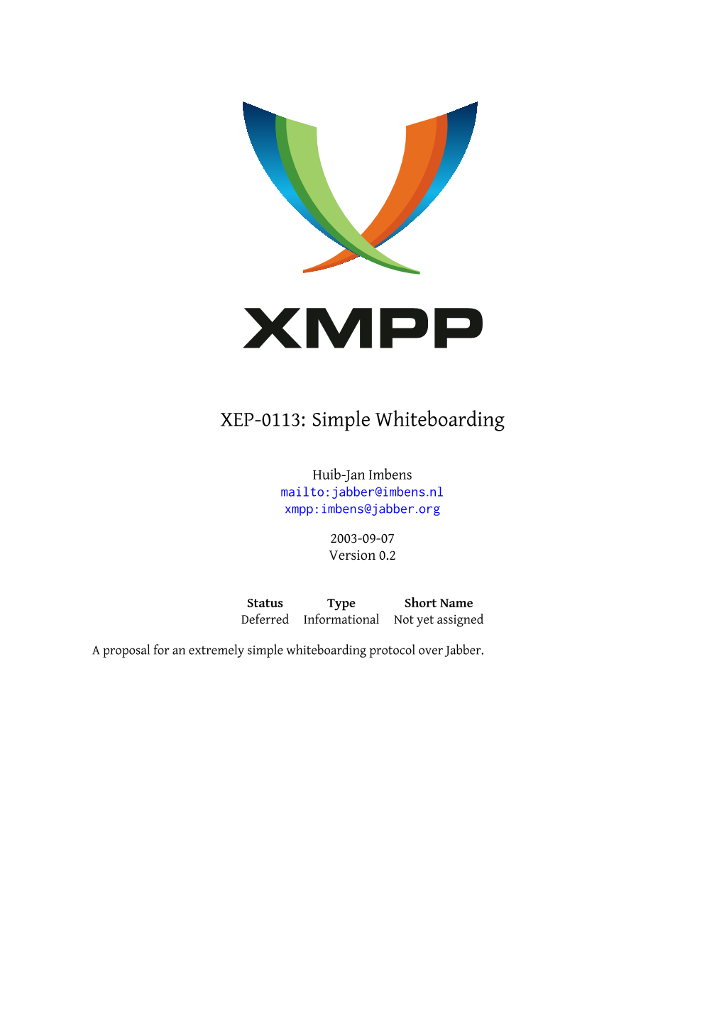 XEP-0113: Simple Whiteboarding