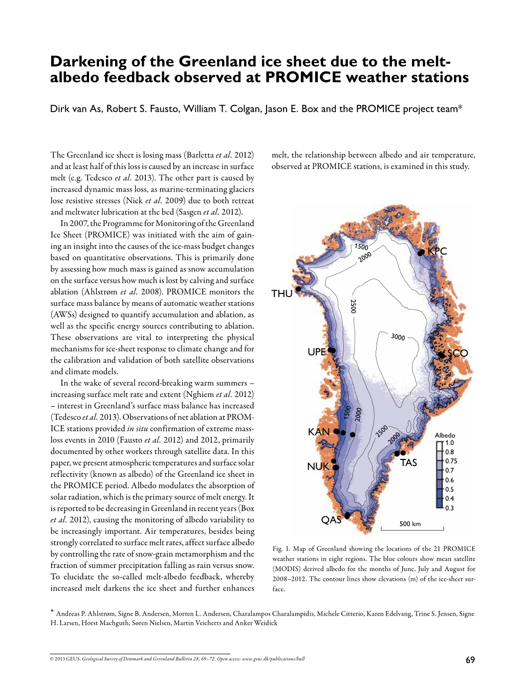 Geological Survey of Denmark and Greenland Bulletin 28, 2013, 69-72