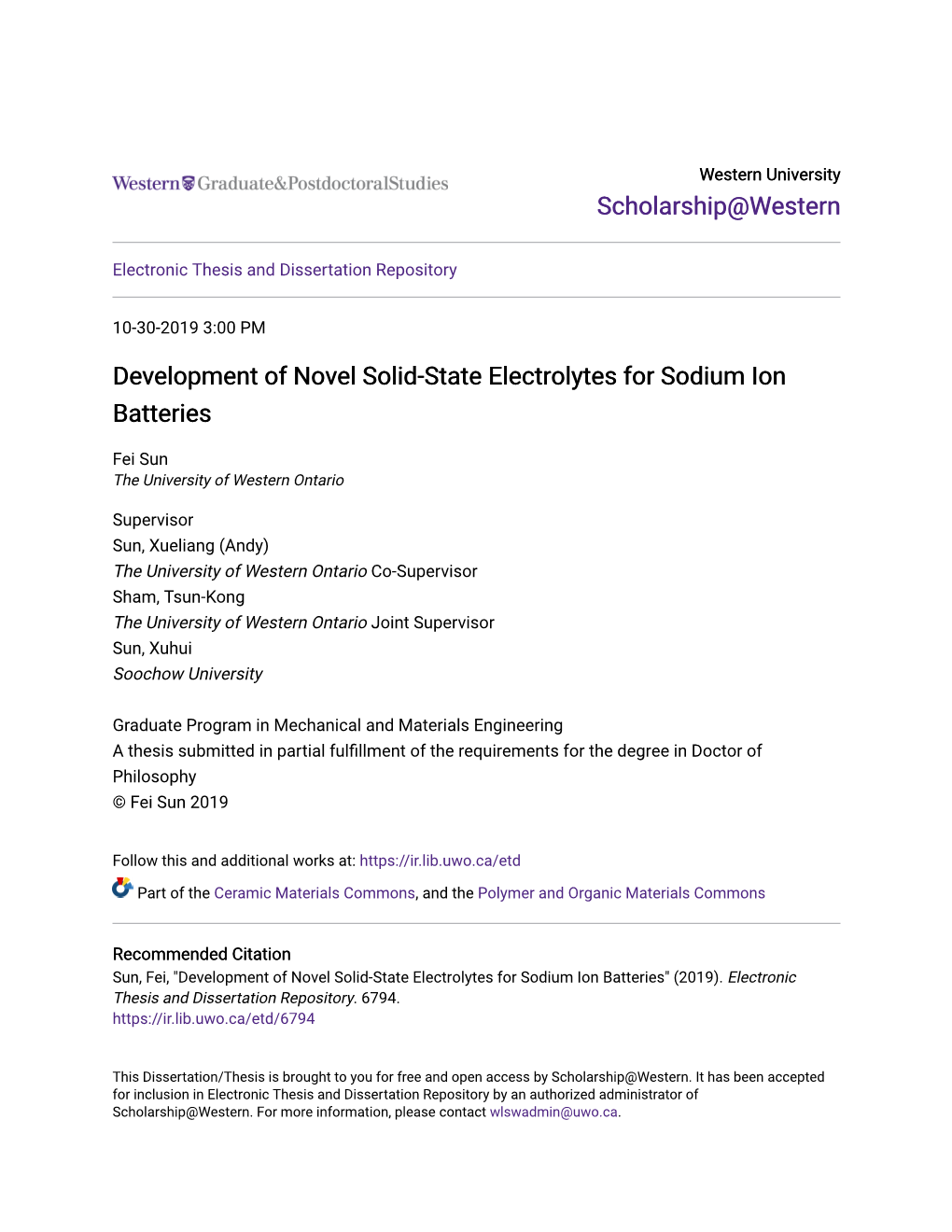 Development of Novel Solid-State Electrolytes for Sodium Ion Batteries