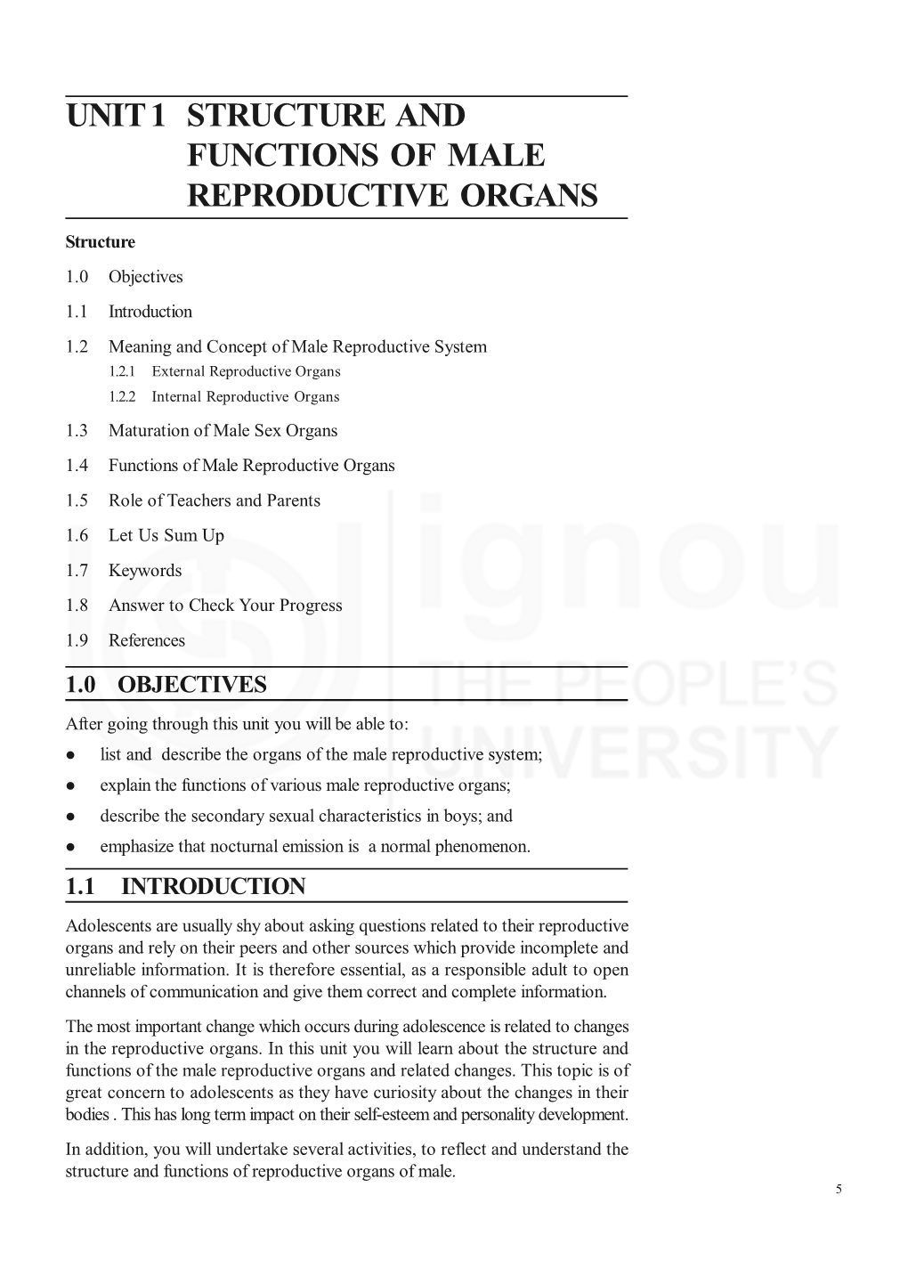 Unit 1 Structure and Functions of Male Reproductive Organs