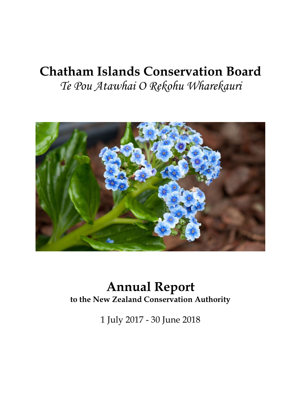 Chatham Islands Conservation Board Annual Report 2017-18