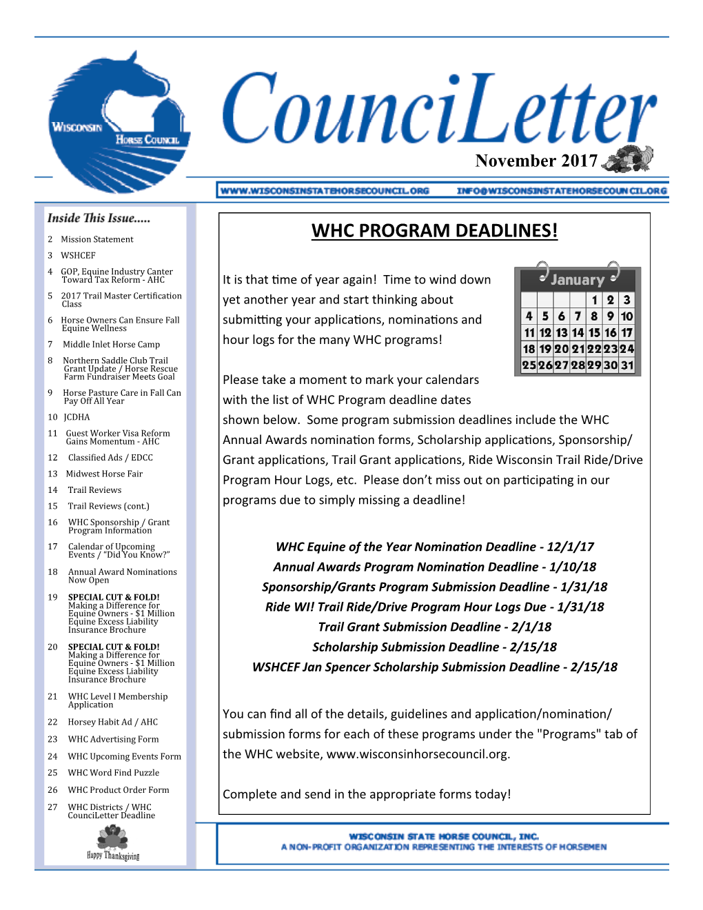 Whc Program Deadlines!