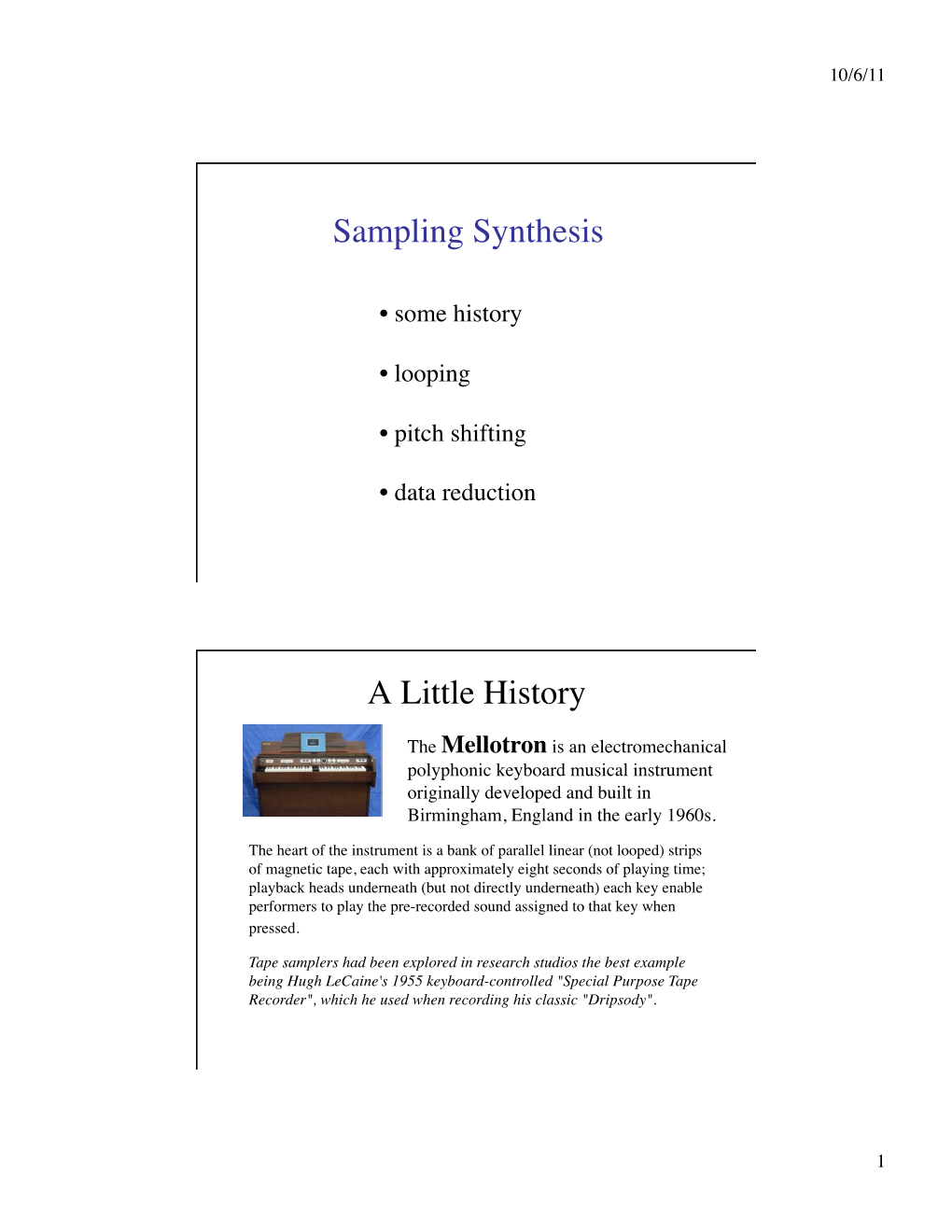 Sampling Synthesis