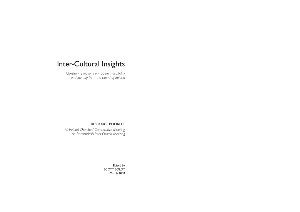 Inter-Cultural Insights Christian Reflections on Racism, Hospitality and Identity from the Island of Ireland