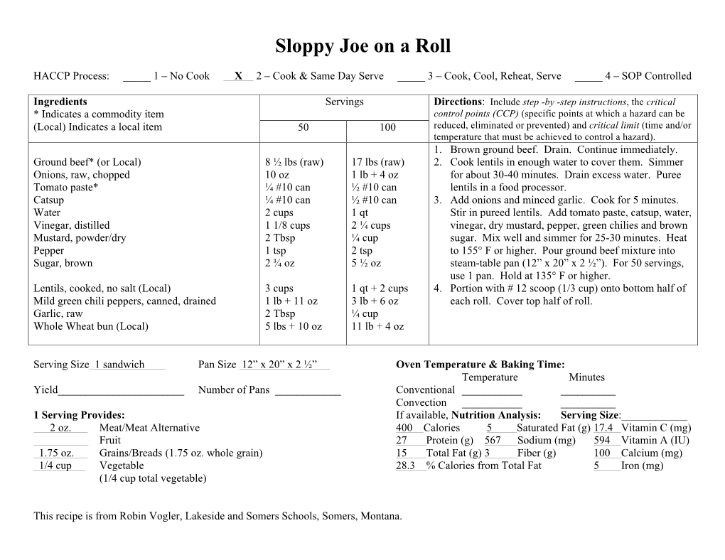 Sloppy Joe on a Roll