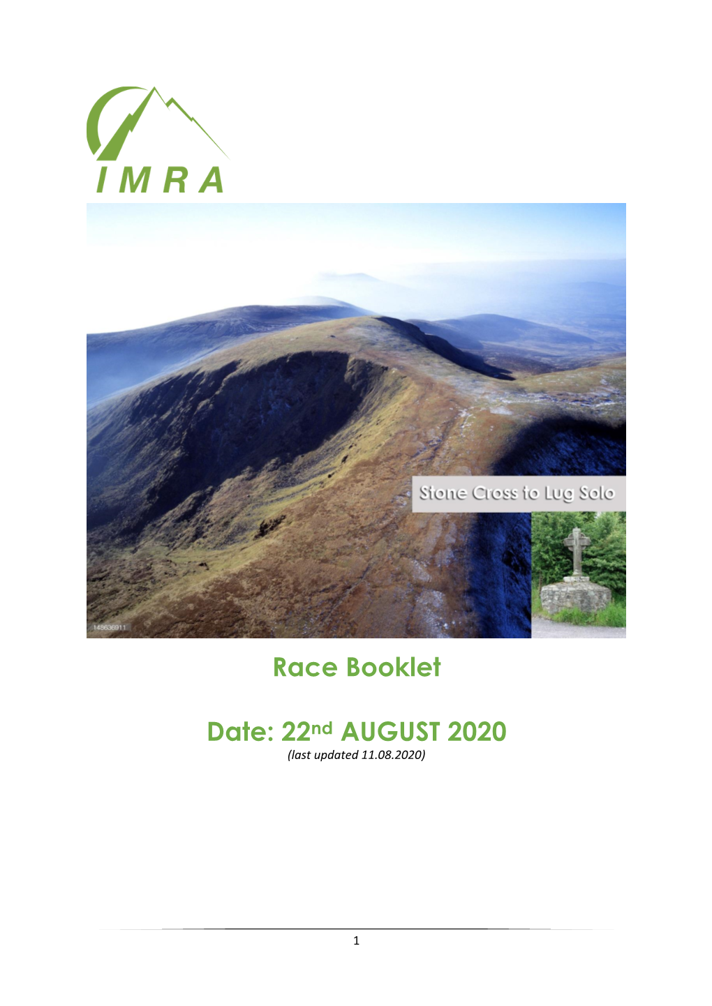 Race Booklet Date: 22Nd AUGUST 2020