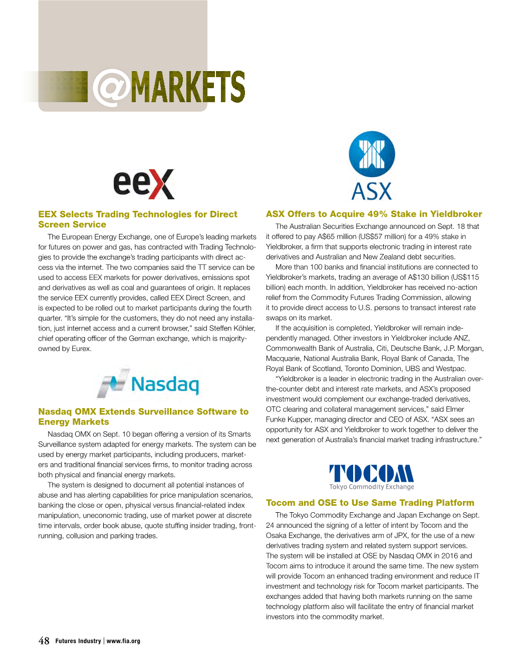 EEX Selects Trading Technologies for Direct Screen Service Nasdaq OMX