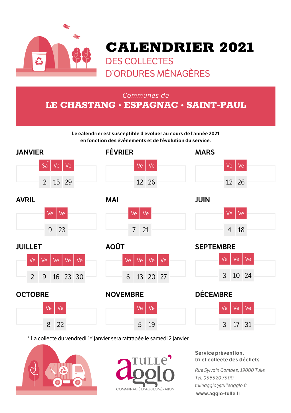 Calendrier 2021 Des Collectes D’Ordures Ménagères