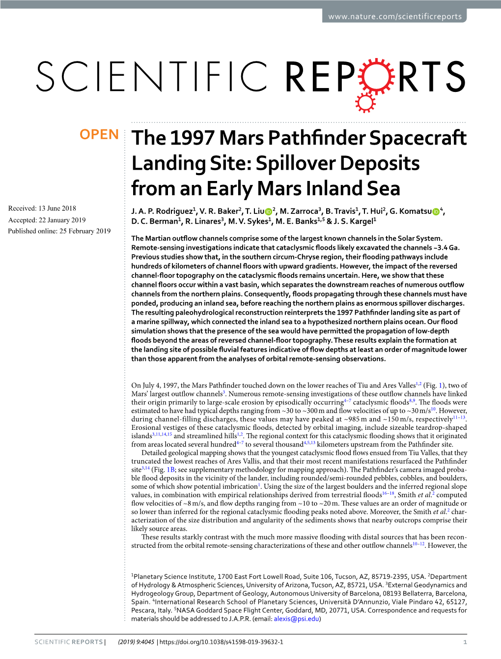 The 1997 Mars Pathfinder Spacecraft Landing Site: Spillover Deposits