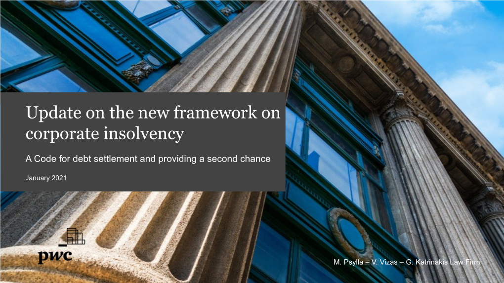 Update on the New Framework on Corporate Insolvency