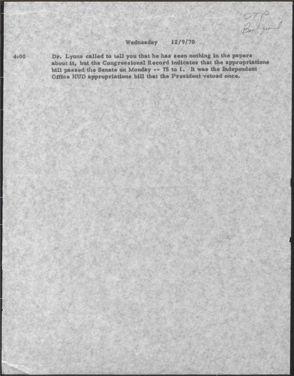 009 OTP Materials July 1970-December 1970