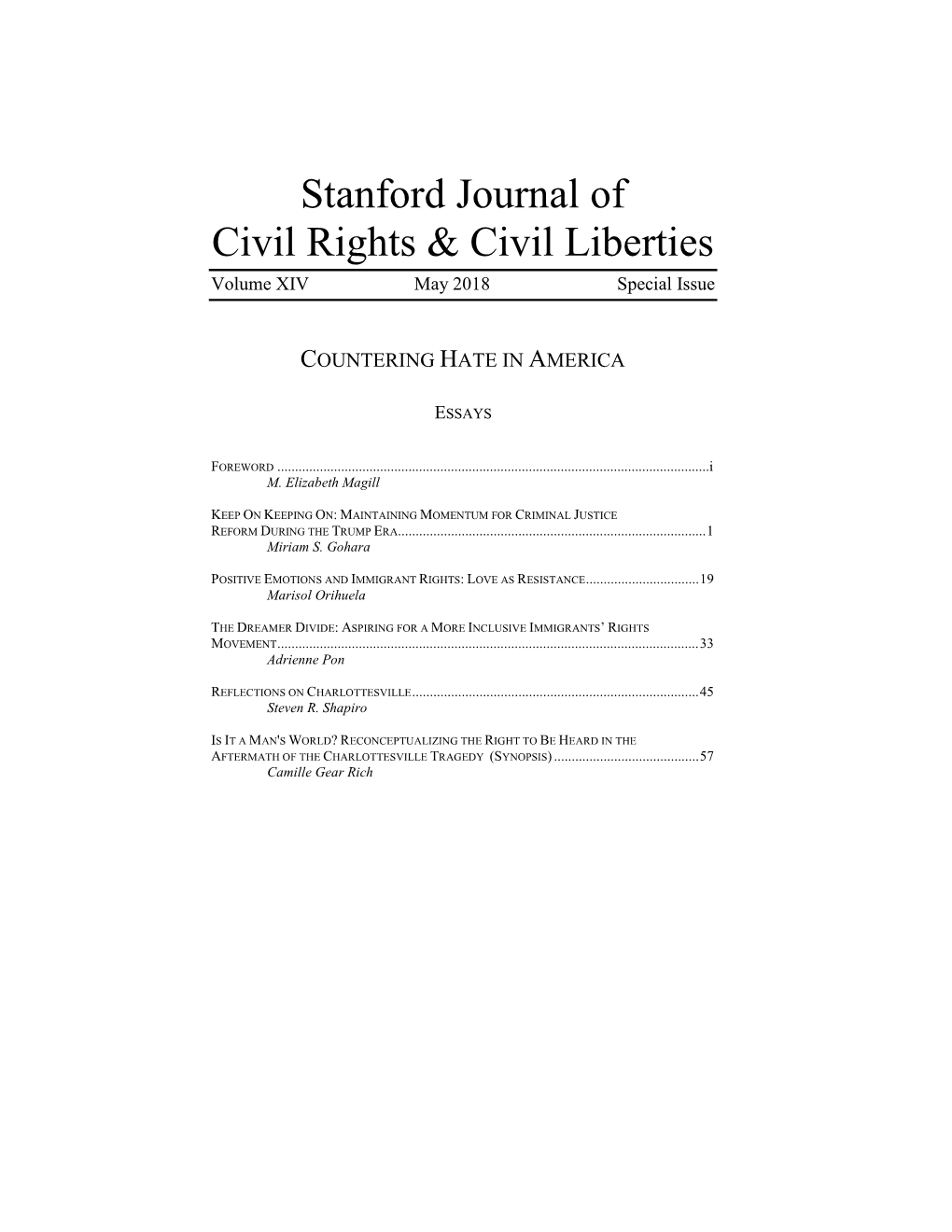Stanford Journal of Civil Rights & Civil Liberties