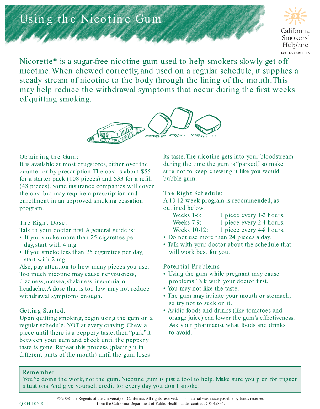 Using the Nicotine Gum Using the Nicotine Gum Using the Nicotine Gum Using the Nicotine Gum