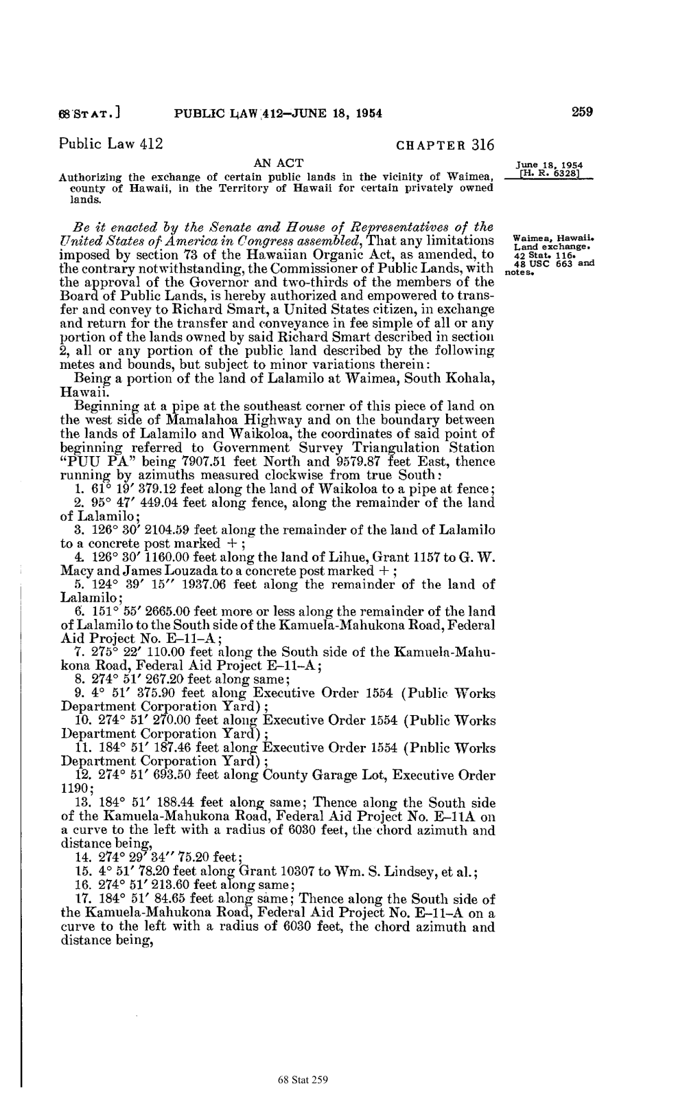 68 Stat.] Public Law 412-June 18, 1954