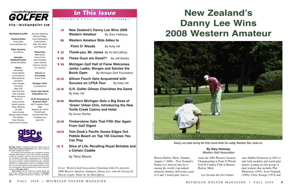 New Zealand's Danny Lee Wins 2008 Western Amateur