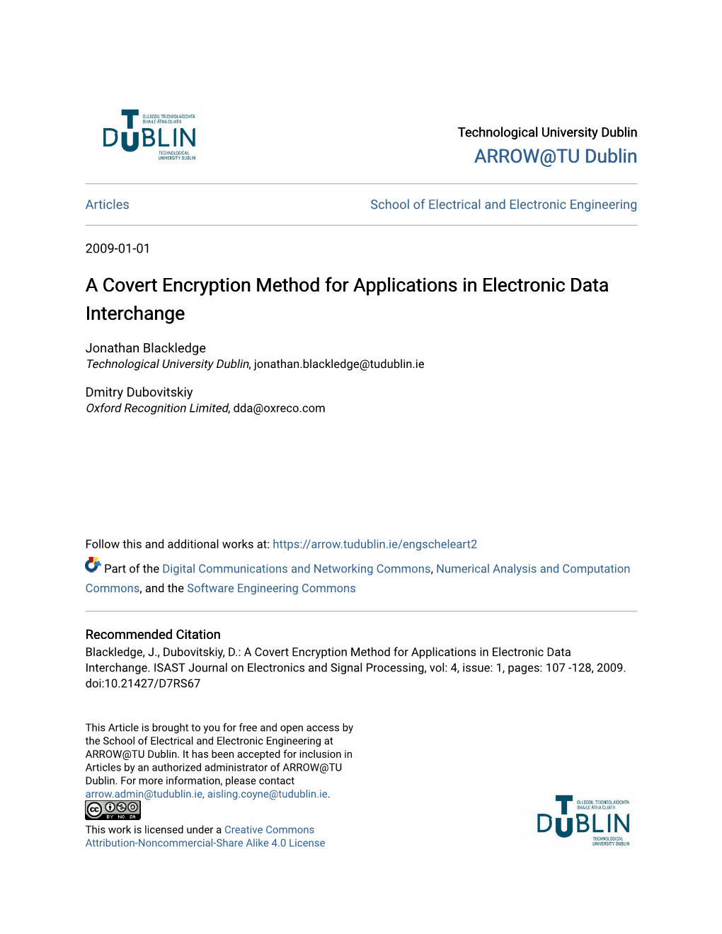 A Covert Encryption Method for Applications in Electronic Data Interchange