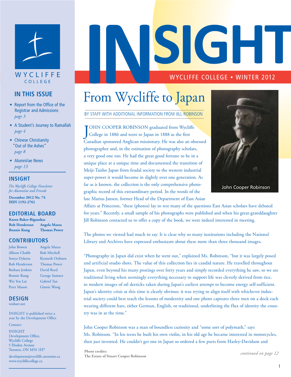 From Wycliffe to Japan