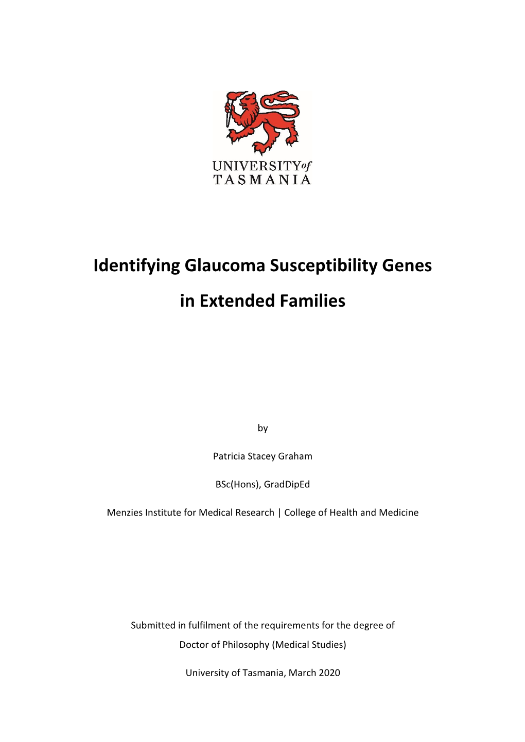 Identifying Glaucoma Susceptibility Genes in Extended Families