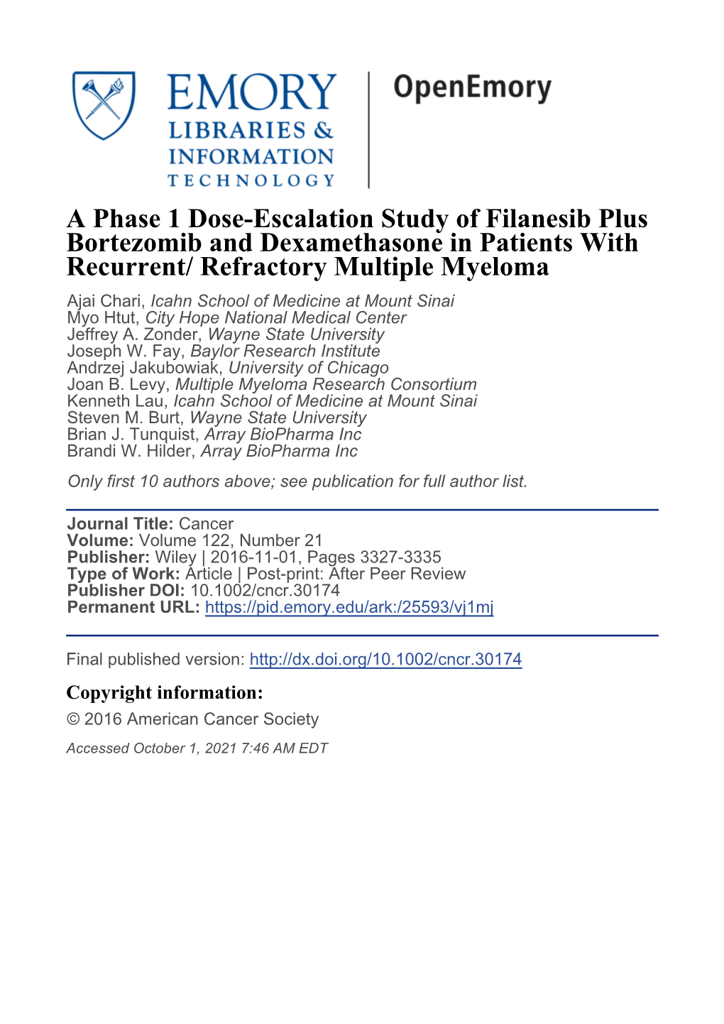 A Phase 1 Dose-Escalation Study of Filanesib Plus