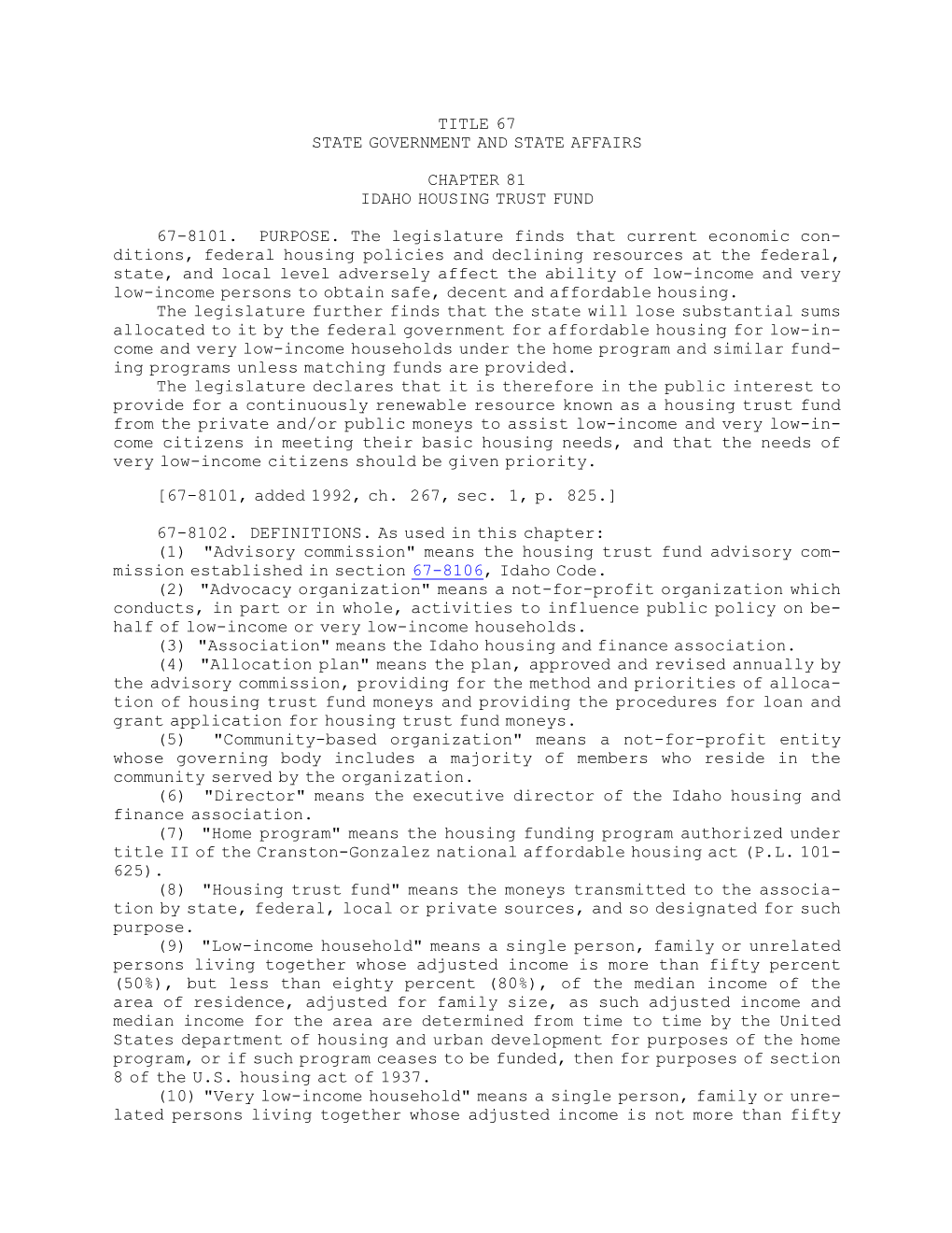 Title 67 State Government and State Affairs