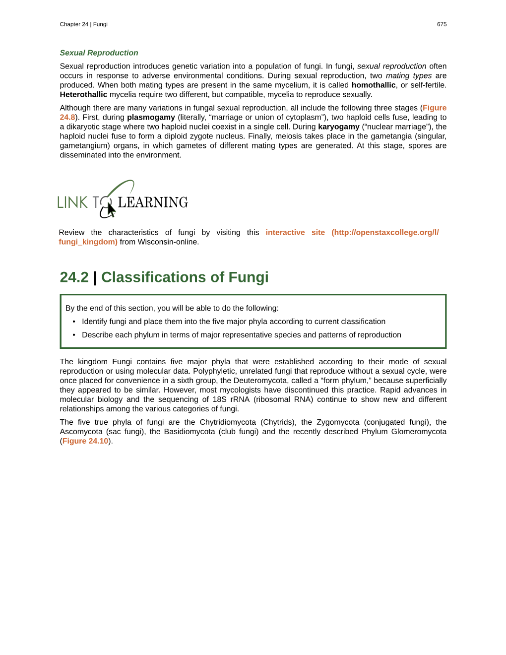 Classifications of Fungi