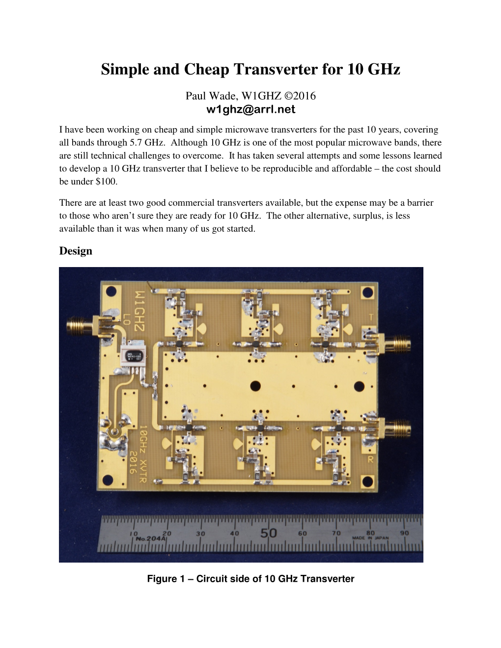 Simple and Cheap Transverter for 10 Ghz