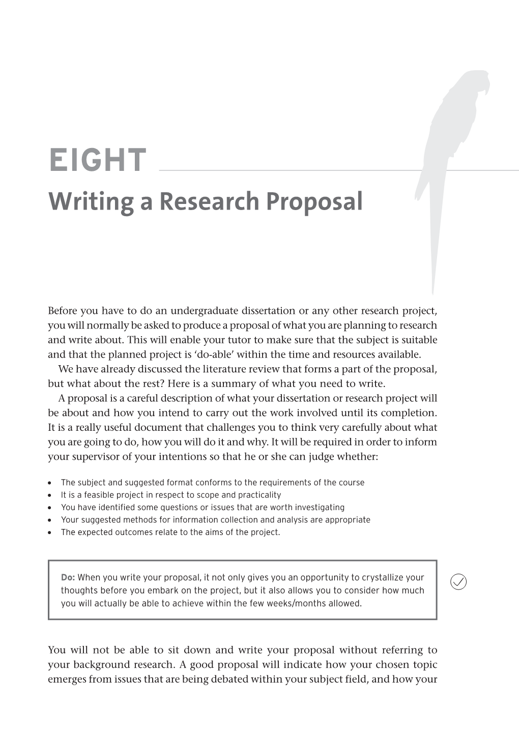 EIGHT Writing a Research Proposal