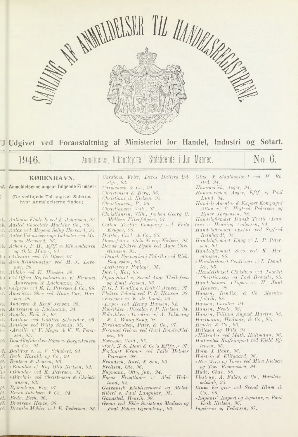 1946. Aikdfiiilelser, Teteoilliorte I Stalsléndfi I Juni Laanei, ; No. 6