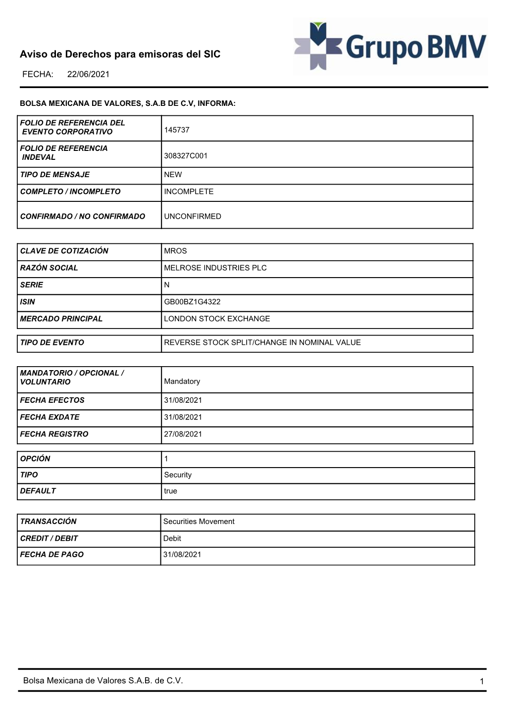 Aviso De Derechos Para Emisoras Del SIC