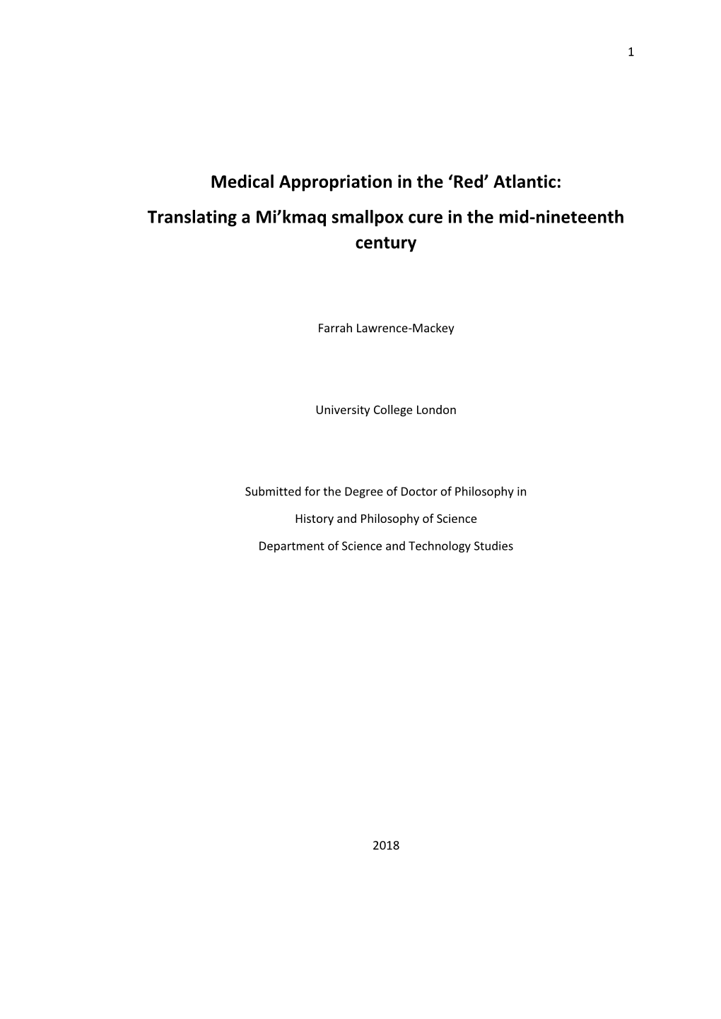 Medical Appropriation in the 'Red' Atlantic: Translating a Mi'kmaq