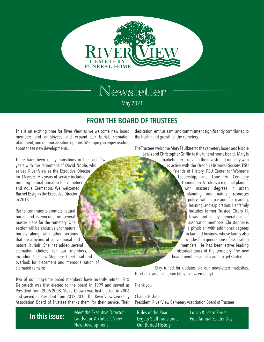 River View Cemetery Funeral Home Newsletter 2021-05