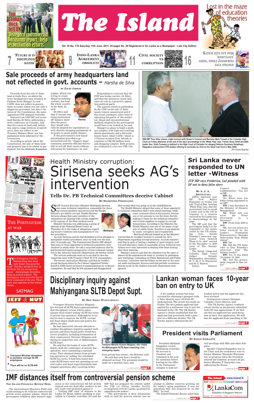 Sirisena Seeks AG's Intervention
