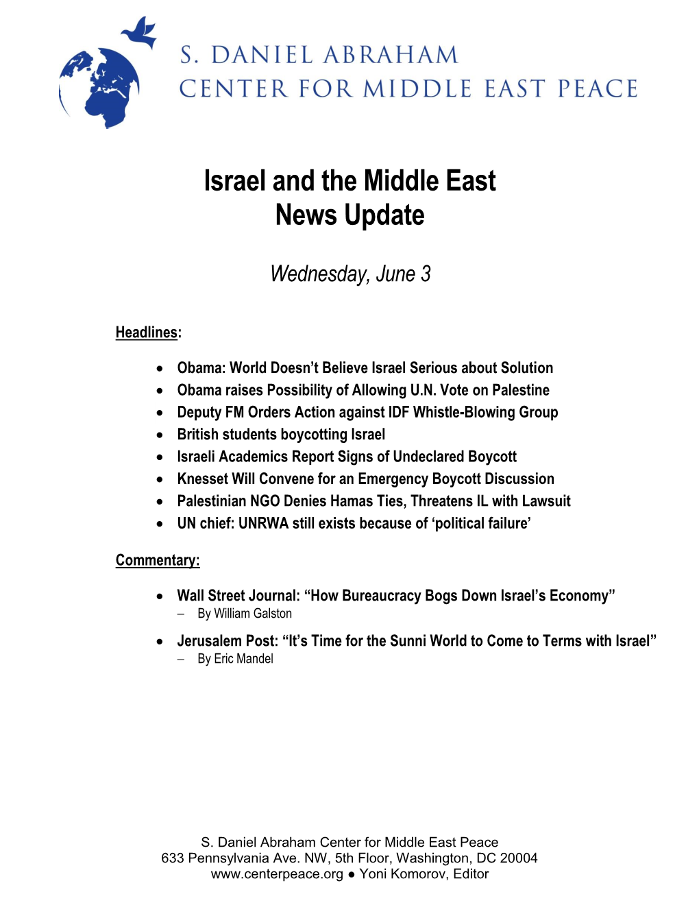 Israel Update – Monday, July 3