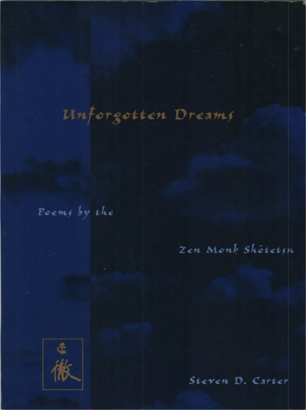 Unforgotten Dreams: Poems by the Zen Monk Shōtetsu