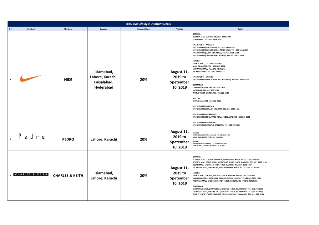 Exclusive Lifestyle Discounts.Xlsx