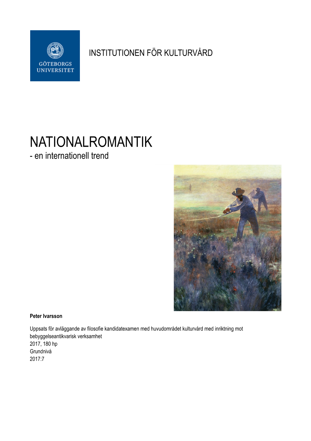 NATIONALROMANTIK - En Internationell Trend