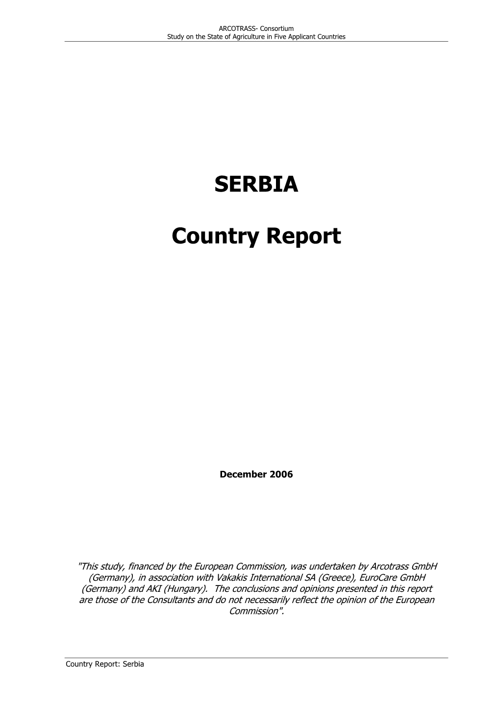 Country Report Serbia