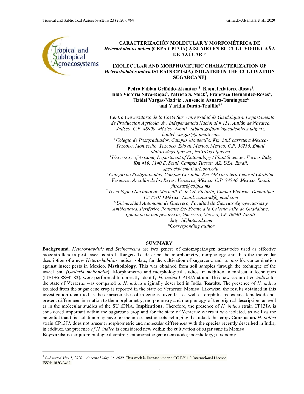 1 Caracterización Molecular Y