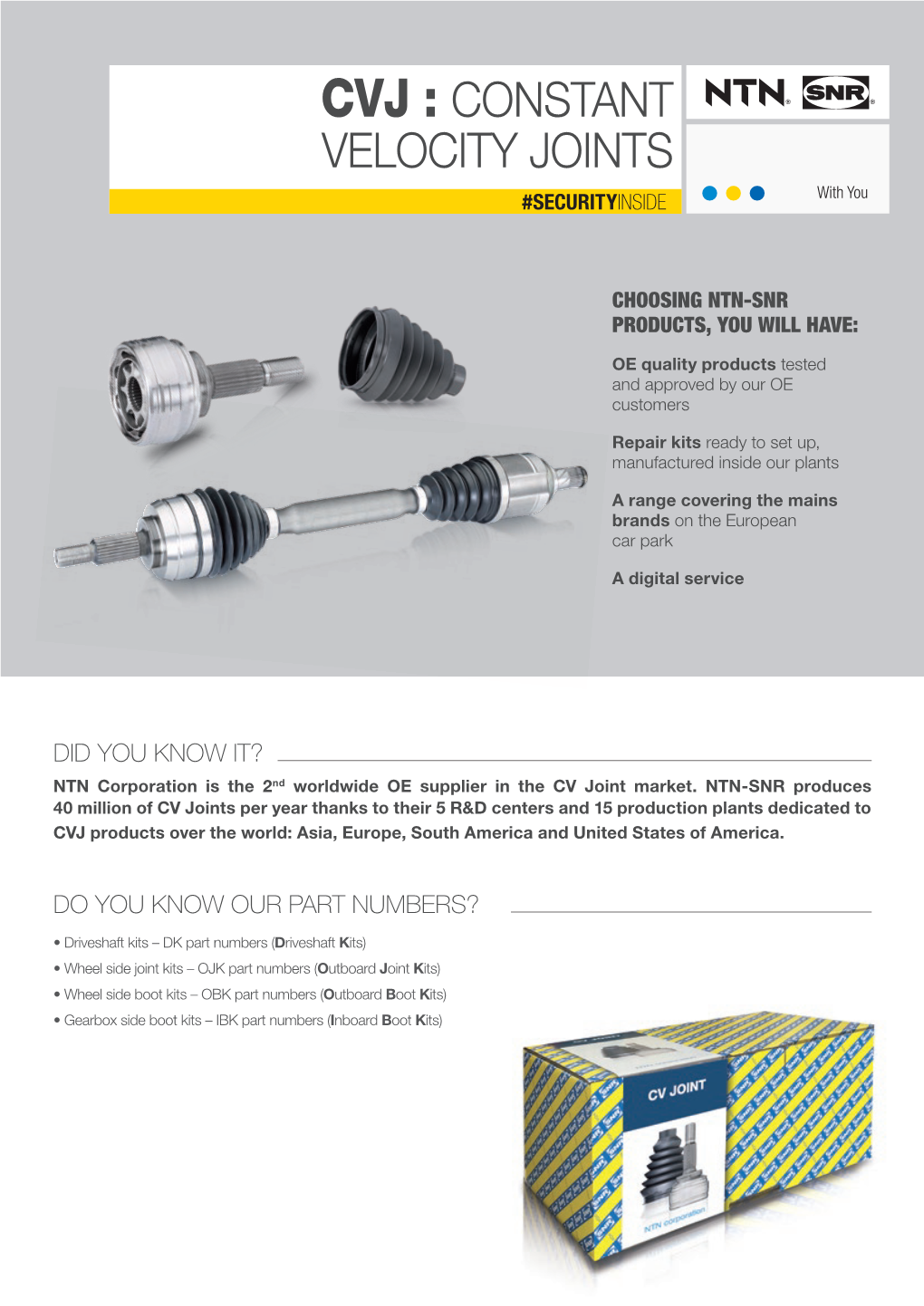 CVJ : CONSTANT VELOCITY JOINTS #SECURITYINSIDE with You