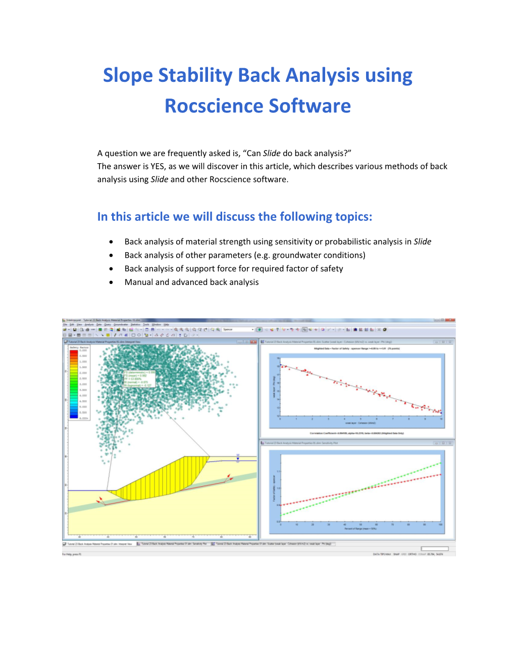 Slope Stability Back Analysis Using Rocscience Software