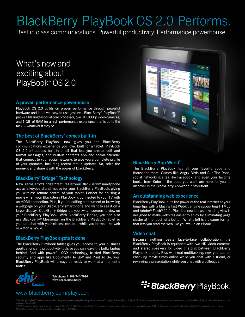 Blackberry Playbook OS 2.0 Performs. Best in Class Communications