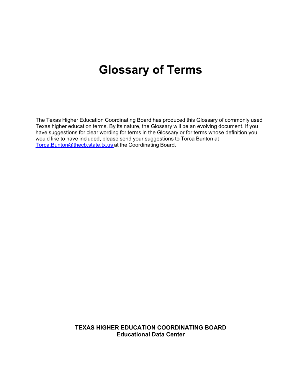 Glossary of Data Terms